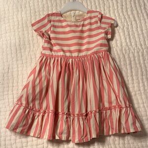 Pink Chicken Striped Pink and Cream Kids Dress